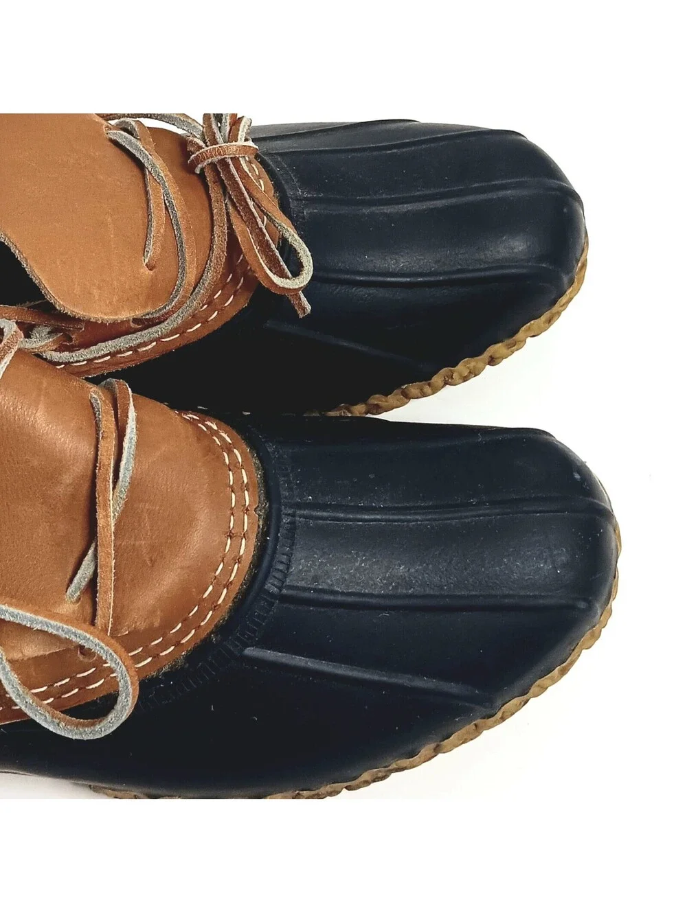 Vintage LL Bean Boots 9M Mens Low Rubber Leather Mocs Made in Maine USA